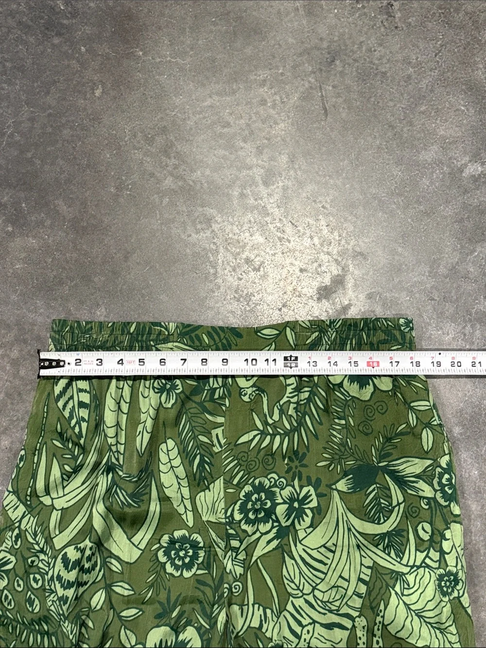 Farm rio deep Green Floral Jungle tiger Print Wide-Leg Bottoms - Picture 2 of 11